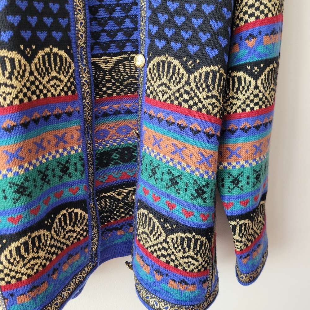 Vrikke of Norway Irene Haugland Zahl Designed Scandinavian Wool Cardigan XL - Picture 12 of 16